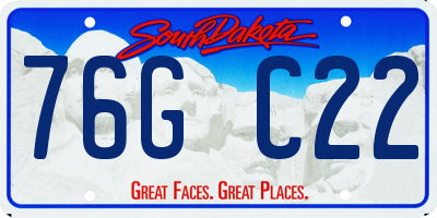 SD license plate 76GC22
