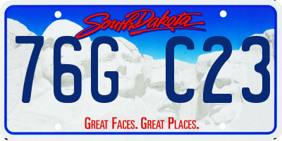 SD license plate 76GC23