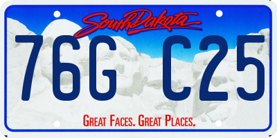 SD license plate 76GC25