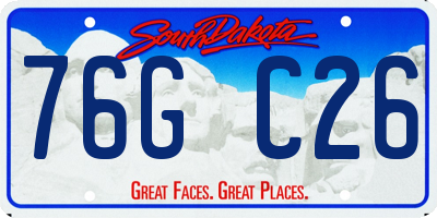 SD license plate 76GC26
