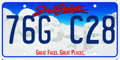 SD license plate 76GC28