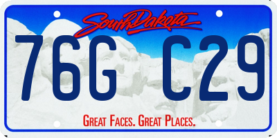 SD license plate 76GC29