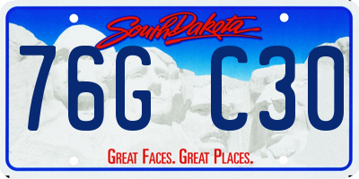 SD license plate 76GC30
