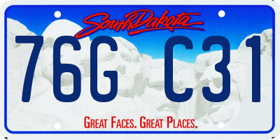 SD license plate 76GC31