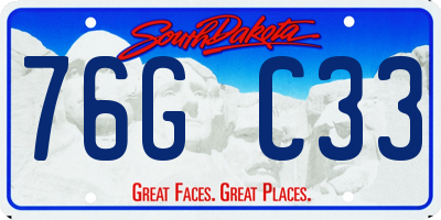 SD license plate 76GC33
