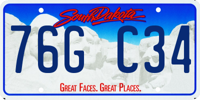 SD license plate 76GC34