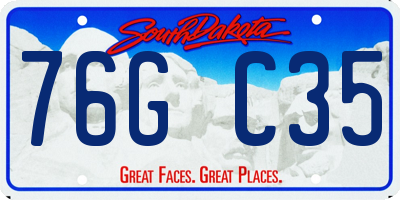 SD license plate 76GC35