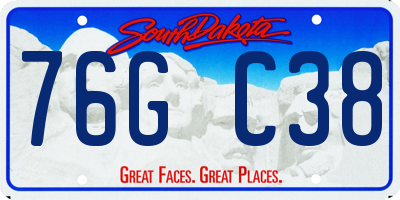 SD license plate 76GC38