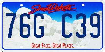 SD license plate 76GC39