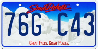 SD license plate 76GC43