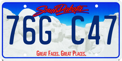 SD license plate 76GC47
