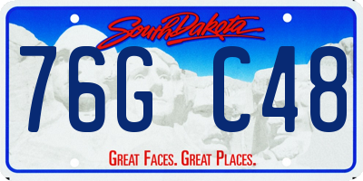 SD license plate 76GC48