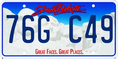 SD license plate 76GC49