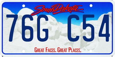 SD license plate 76GC54