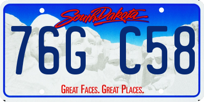 SD license plate 76GC58