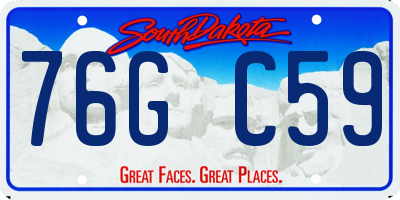 SD license plate 76GC59