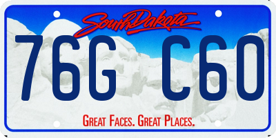 SD license plate 76GC60