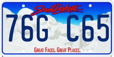 SD license plate 76GC65
