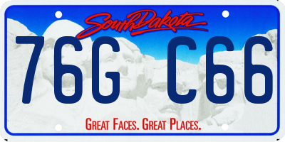 SD license plate 76GC66