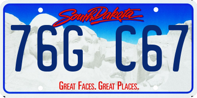 SD license plate 76GC67