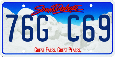 SD license plate 76GC69