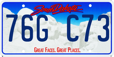 SD license plate 76GC73
