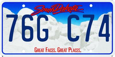 SD license plate 76GC74