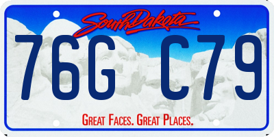 SD license plate 76GC79