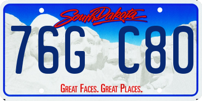 SD license plate 76GC80