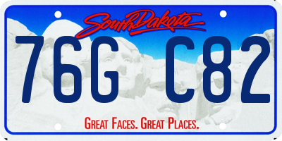 SD license plate 76GC82