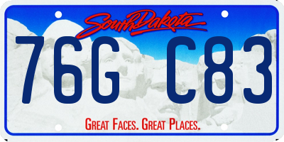 SD license plate 76GC83