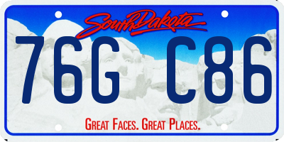 SD license plate 76GC86