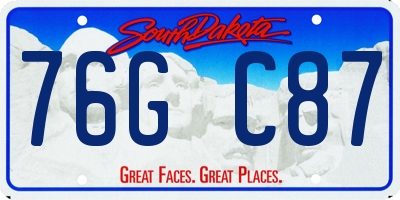 SD license plate 76GC87