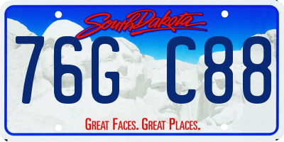 SD license plate 76GC88