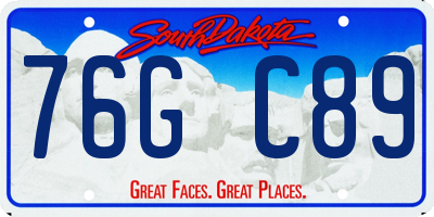 SD license plate 76GC89