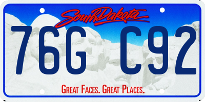 SD license plate 76GC92