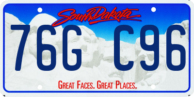 SD license plate 76GC96