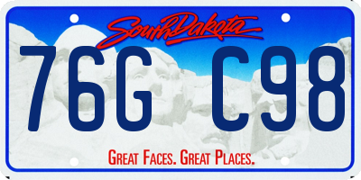 SD license plate 76GC98
