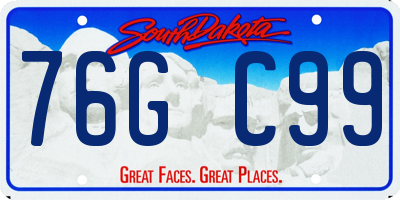 SD license plate 76GC99