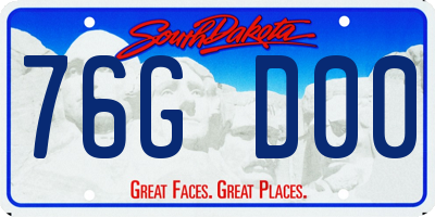 SD license plate 76GD00
