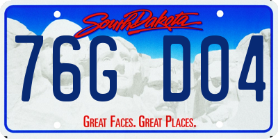 SD license plate 76GD04