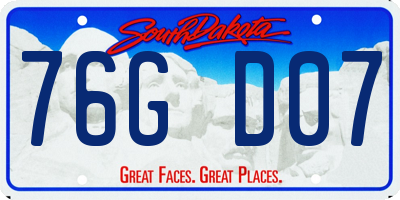 SD license plate 76GD07
