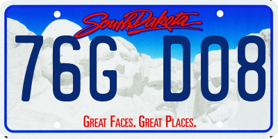 SD license plate 76GD08