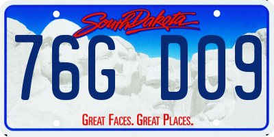 SD license plate 76GD09