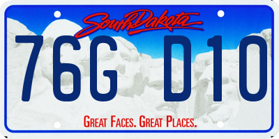 SD license plate 76GD10