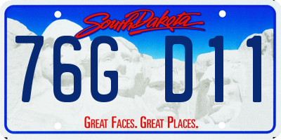 SD license plate 76GD11