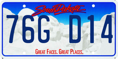 SD license plate 76GD14