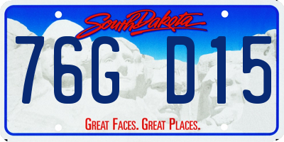 SD license plate 76GD15