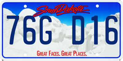 SD license plate 76GD16