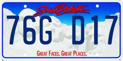 SD license plate 76GD17